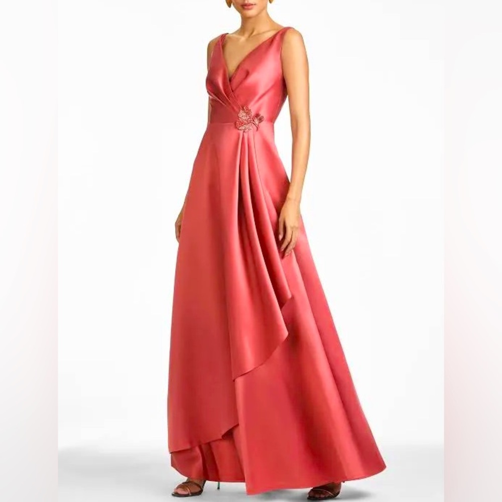 SACHIN & BABI “Jess” Floral Embellished Gown in the color Lipstick, Size 12